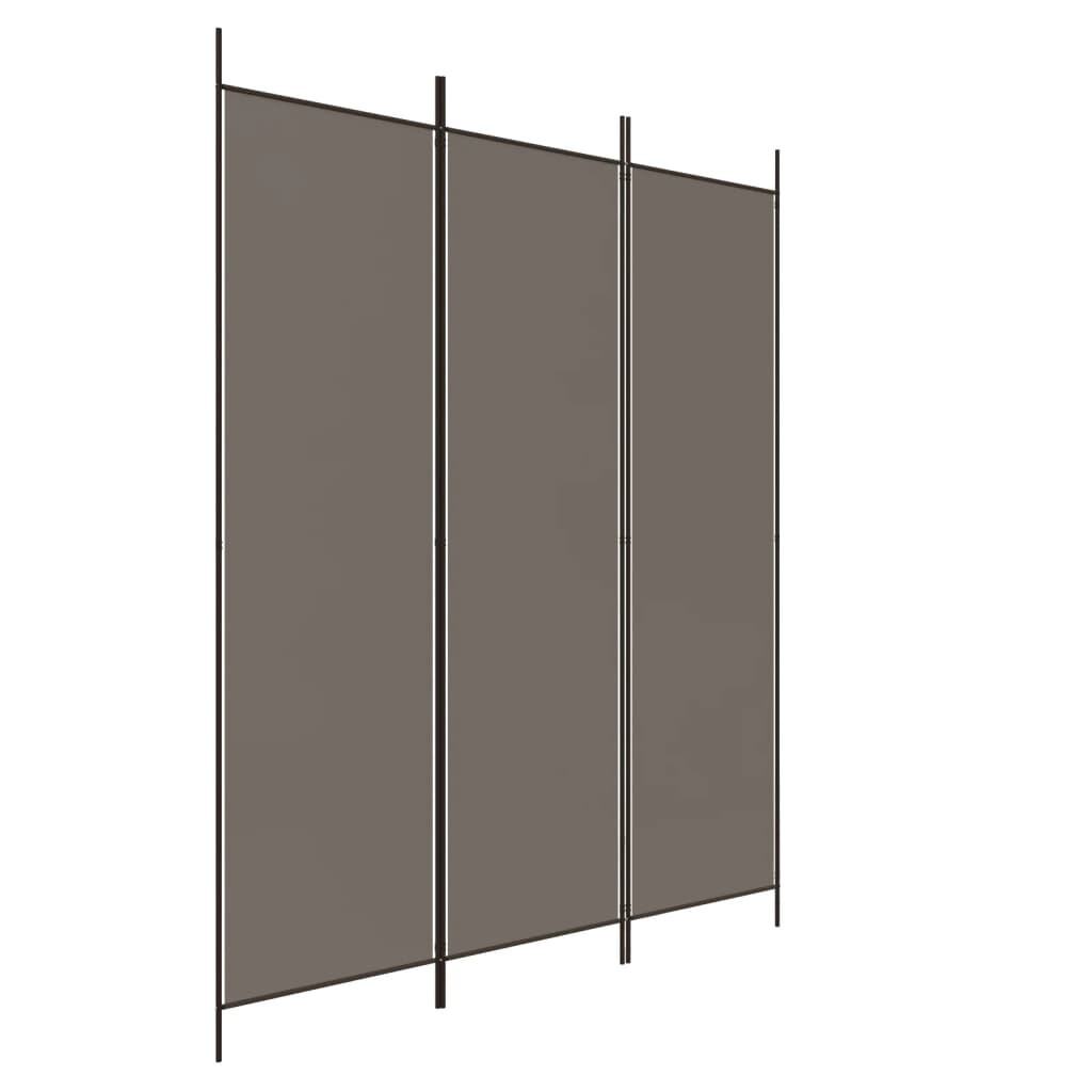 Décoshop26 - Raumteiler 3-teilig 150 x 200 cm anthrazitfarbener Stoff und Eisen DEC030723 DEC030723