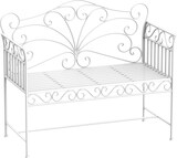 thumbnail of Banco de Jardín de 2 Plazas 113,5x50x96 cm Banco de Terraza de Metal con Respaldo Decorativo y Reposabrazos Vintage para Exterior Carga 200 kg