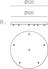 thumbnail of Alice B T/6 runde Deckenrosette für 6 Lichtpunkte aus messingfarbenem Metall mit Klemmenblock und Kabelverschraubungen - Gea Luce Componenti