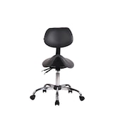 thumbnail of DELUKE® Sattelhocker mit Lehne KOLLI Höhenverstellbar, Drehbar Kunstleder pflegeleicht Rollhocker Arbeitshocker Praxishocker Arzthocker Grau