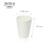 thumbnail of Gobelet jetable en carton blanc 30/35 cl 10 oz pour boissons chaudes et froides par 1000
