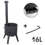 thumbnail of Utschak für Kasan 16 L Stahl Ø 438 mm mit Schüreisen und Schornstein