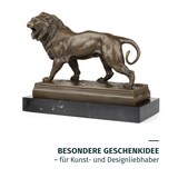 thumbnail of Bronzeskulptur Löwe stehend aus Bronze auf Marmorsockel mit Filz H 20,2 cm plastische Tierfigur als Kunstobjekt für Wohnraum Innenbereich