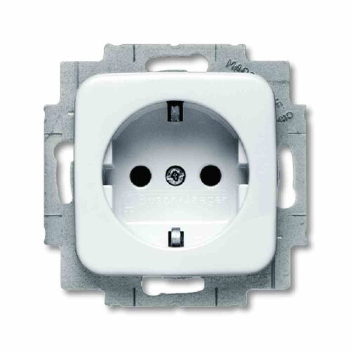 Reflex SI Steckdose, 1f, alpinweiß, glänzend, Unterputz, mit erhöhtem Berührungsschutz, horizontal/vertikal, IP20, Zentralplatte