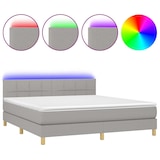 thumbnail of vidaXL Boxspringbett mit Matratze & LED Hellgrau 160x200 cm Stoff