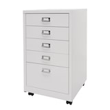 thumbnail of Verrijdbaar onderstel HWC-L49, ladekast stalen archiefkast, metaal 75x40x41cm 5 laden ~ wit