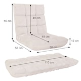 thumbnail of Poltrona de chão HWC-N43, poltrona de chão reclinável com almofada dobrável 6 posições de reclinação, estrutura robusta em veludo ~ cinzento-creme