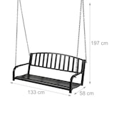 thumbnail of Relaxdays Hängebank, 2-Sitzer, Stahl, Gusseisen, HxBxT: 197 x 133 x 58 cm, Schaukelbank outdoor, Gartenschaukel, schwarz