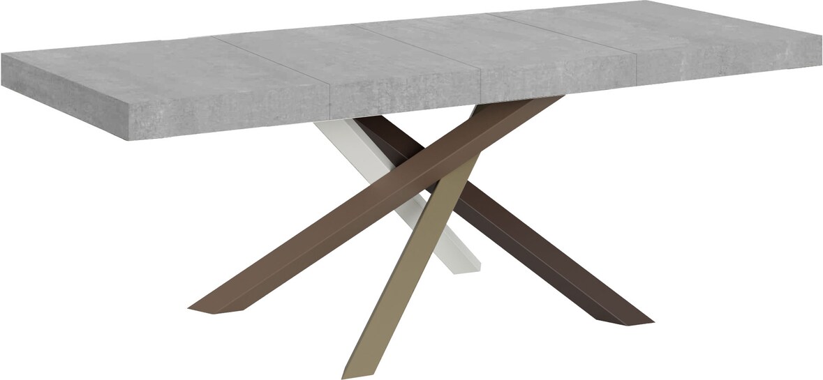 Ausziehbarer Tisch 180/440x90 cm Volantis Premium Zement mehrfarbige Beine 4/C