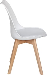 thumbnail of Silla de comedor blanca polipiel estilo nórdico patas madera haya pack unidades - Modelo Oslo