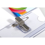 thumbnail of Badge avec pince et épingle 75x40mm / 24 pièces, 121260