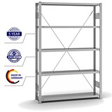 thumbnail of PROREGAL Fachbodenregal Stecksystem | Grundregal | HxBxT 200x130x30cm | 5 Ebenen | Fachlast 200 kg | Einseitig nutzbar | Verzinkt