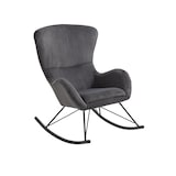 thumbnail of SalesFever mecedora | funda piel de cordero | 70 x 94 x 102 cm | gris oscuro