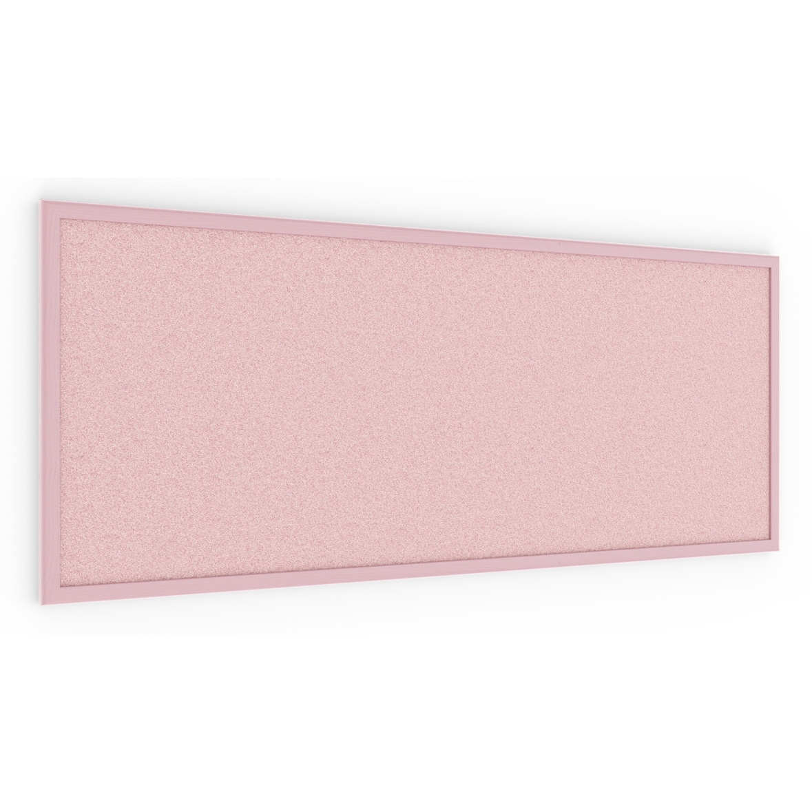 Pinnwand, Korktafel in Pink, 100×40 cm, Holzrahmen – Pink lackiert