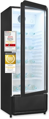thumbnail of Exquisit Glastürkühlschrank, 240l Getränkekühlschrank mit LED, Umluft, 4 verstellbare Ablagen, CoolPro, GKS5220-GT-431D schwarz