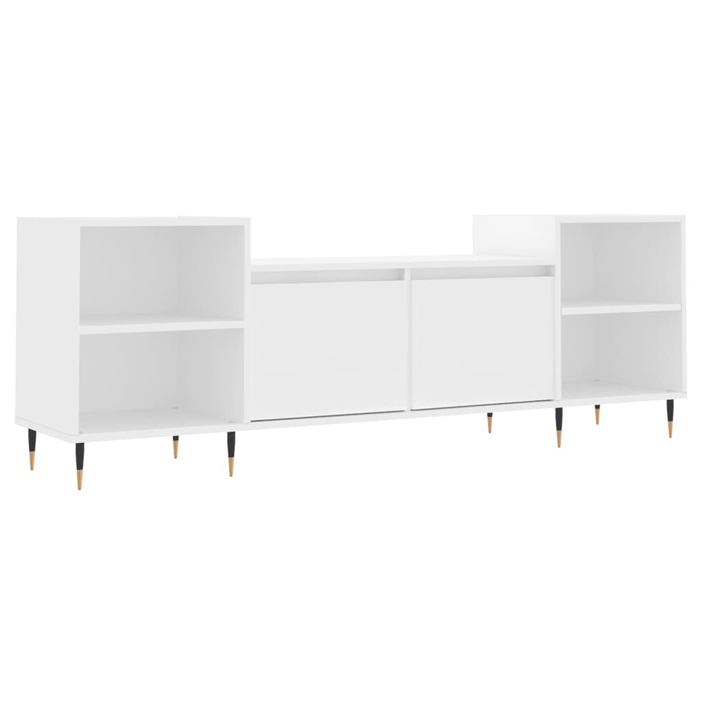 Helloshop26 - Multimedia tv-meubel tv-plank dressoir tv-kast eetkamer woonkamer slaapkamer 160 x 35 x 55 cm wit bewerkt hout 02_0026061