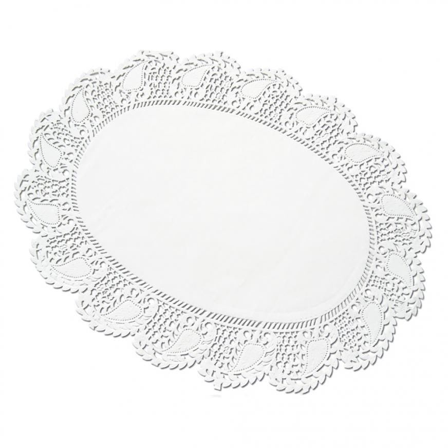 Tortenspitzen oval hochweiß, 8 x 250 Stück, 23 x 16 cm