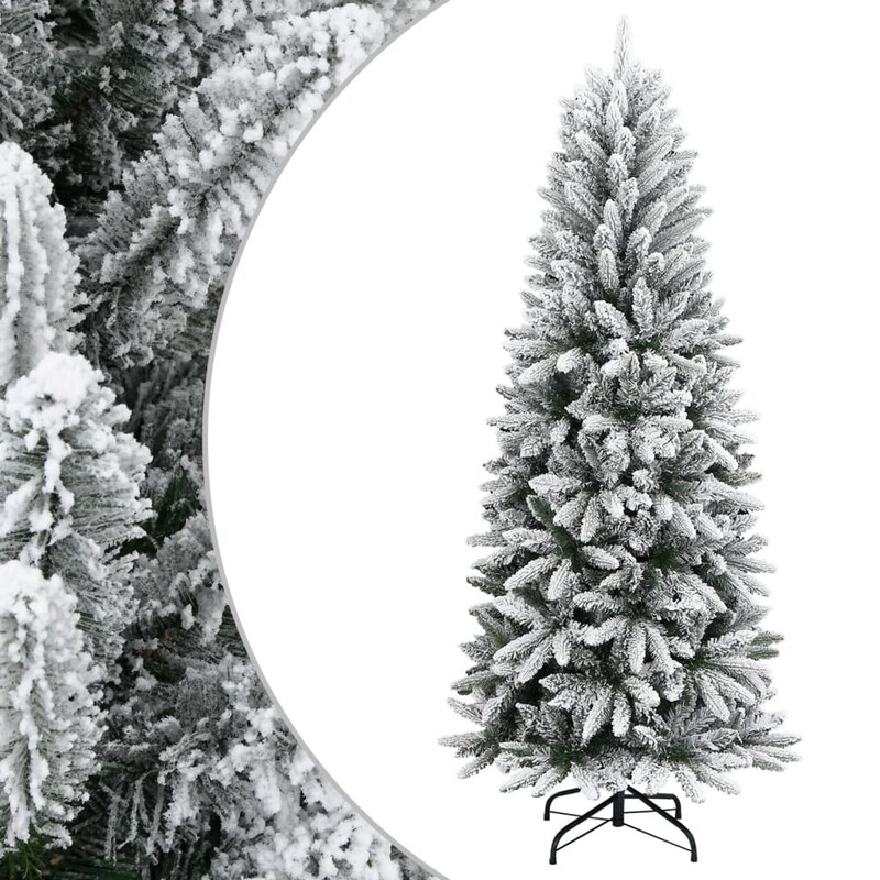 künstlicher tannenbaum schnee Schneebedeckter Weihnachtsbaum mit Leuchtperlen und stabilem Holzständer –  sekeymall main image 0