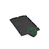 thumbnail of PROREGAL SuperSparSet 3x Eurobox NextGen Grip mit Auflagedeckel & 4 grünen Verschlüssen, HxBxT 32x40x60cm, 65L, Schwarz, Griffe offen, Eurobehälter