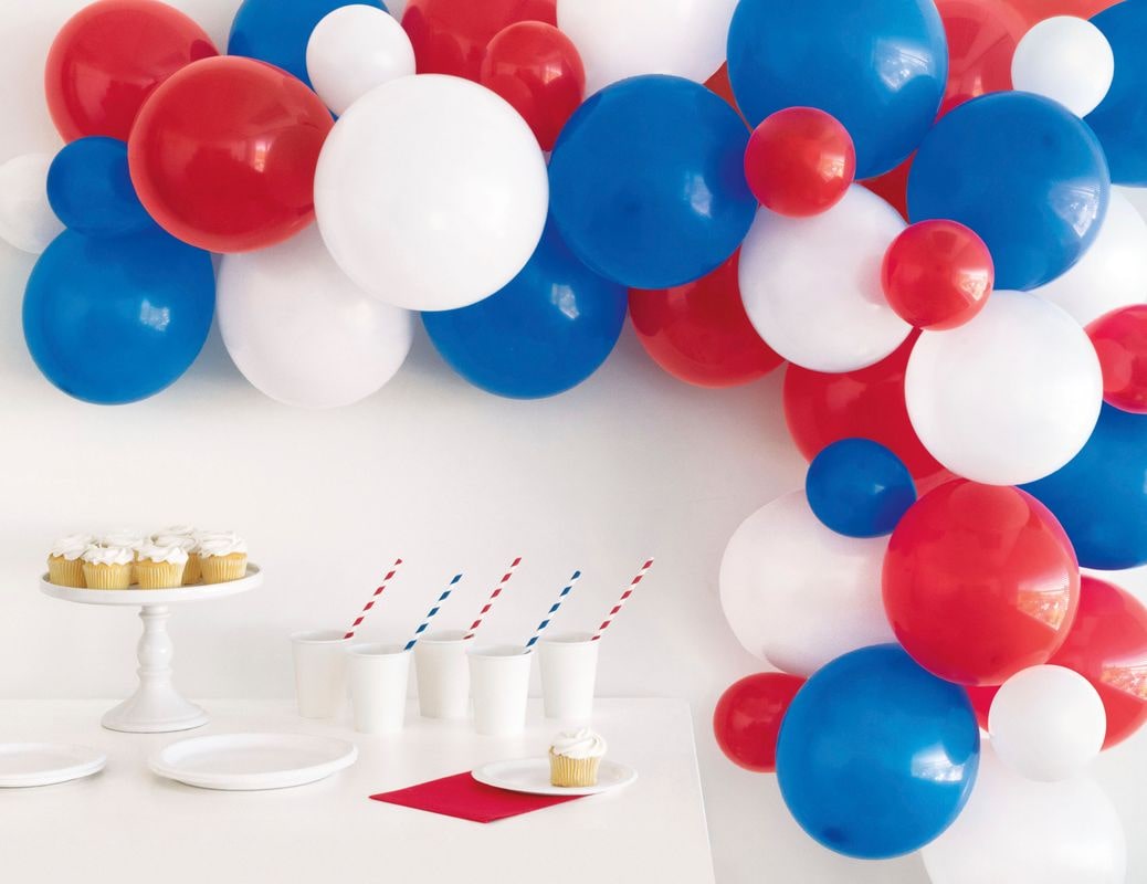 Luftballongirlande blau weiß rot Ballongirlande