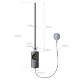 thumbnail of LuxeBath Elektrischer Badheizkörper Sahara 600x1500mm Anthrazit gebogen Seitenanschluss + Heizstab 1200W Thermostat Handtuchheizkörper Handtuchwärmer