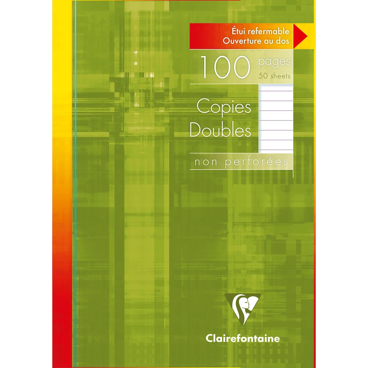 Clairefontaine 10x Klausurbogen, Schachtel mit 50 Blatt, ungelocht, DIN A4, 90g, liniert - 5756C