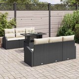 thumbnail of vidaXL Garten-Sofa-Set mit Kissen mit Kissen 7 pcs Schwarz Poly Rattan