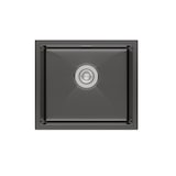 thumbnail of Gasfrit - Keukenspoelbak met sifon voor opbouwmontage van roestvrij staal in zwarte kleur, 1 spoelbak, 470 x 410 mm