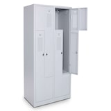 thumbnail of CEHA Garderoben- und Umkleideschrank Z-Spind 800 x 500 x 1800 mm mit 4 Abteil in lichtgrau