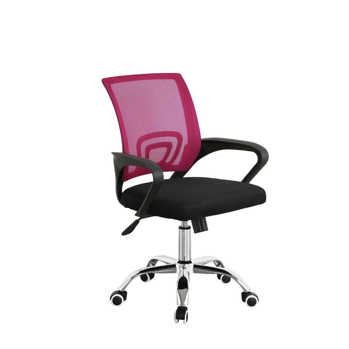 Sillas de escritorio/juvenil con asiento textil color Negro y Rosa. Modelo Martina