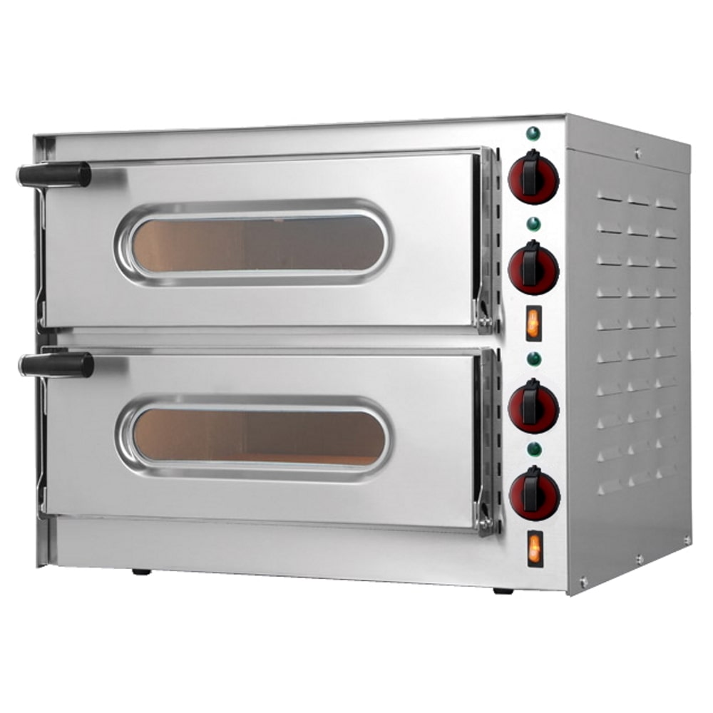 EURAST - Forno de pizza elétrico de 2 câmaras para 1+1 pizzas ø 360 - 550x430x435 mm - 3200 W 230/1V - 51G20012