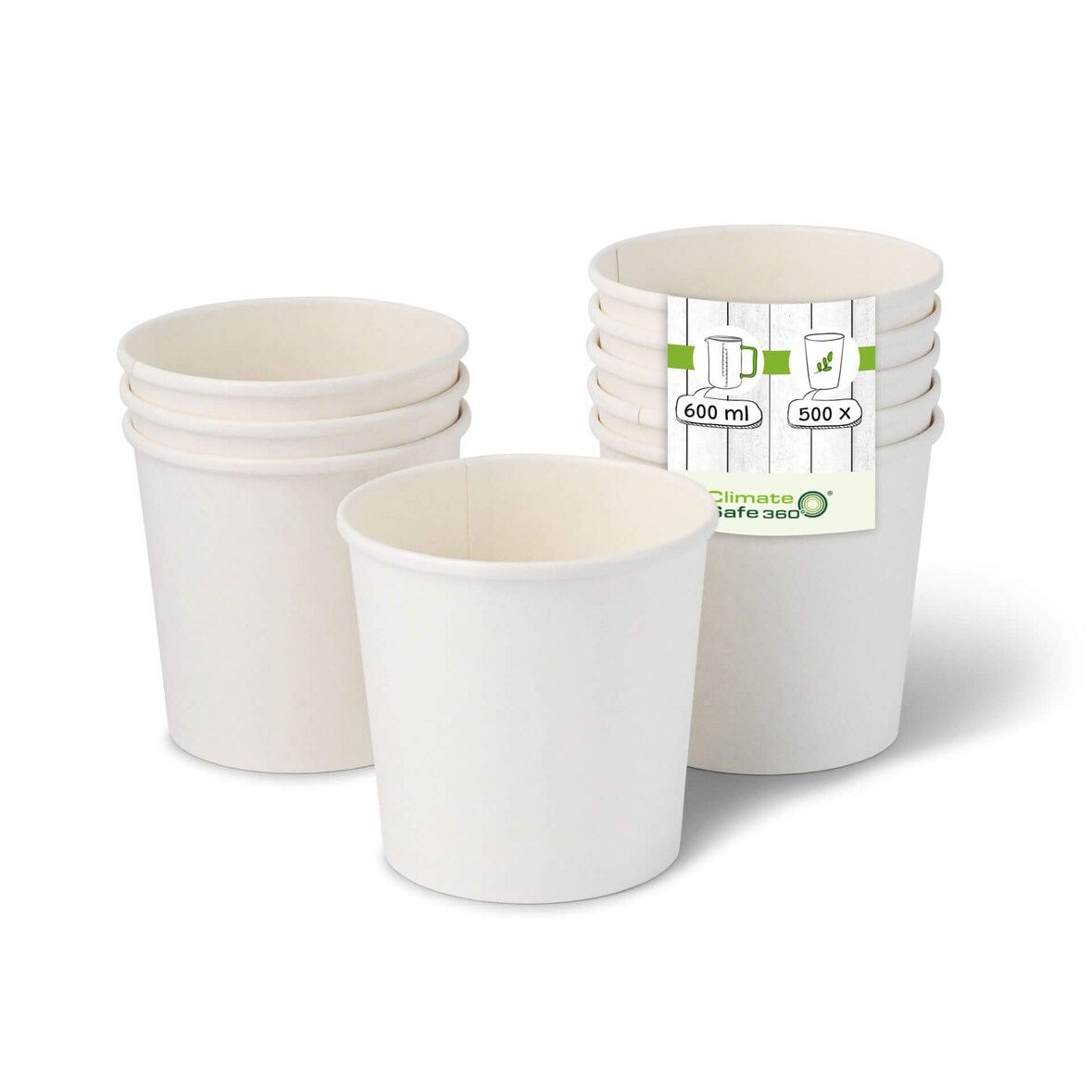 greenbox - Suppenbecher to go aus Karton (Premium) 600 ml, Ø 115 mm, weiß, 500 St.