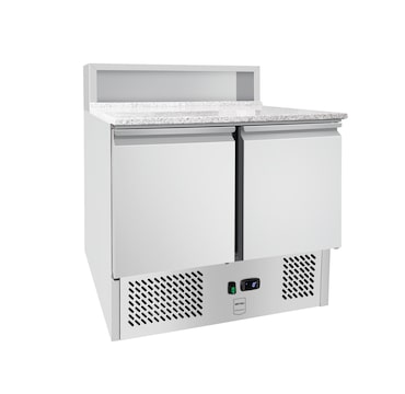 METRO Professional Pizza-koelwerkbank GPS 3600, roestvrij staal, 90 x 70 x 110 cm, 310 W, 286 L, GN-compatibiliteit, 4 legplanken, zilver