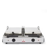 thumbnail of SAMMIC Plancha eléctrica de hierro fundido, con tapas, de 550 x 245 mm mod. GLL-10. Superficies inferior y superior acanaladas.