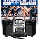 thumbnail of Kit Complet SONO 300W Bm Sonic BMS-DJ300 Initiation DJ Enceintes Ampli Table de Mixage Bluetooth USB, Micro, 2 Mini Lumières LED