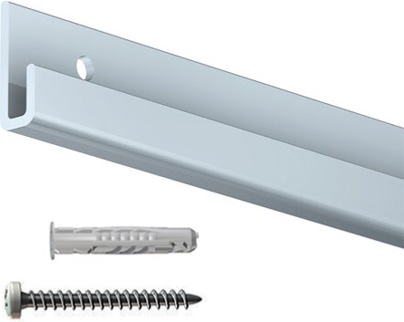 Cimaise Soft-Rail Budget (M) 2m Argent Mat - Rail Galerie Tableaux Avec Kit Complet D'Accrochage