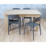 thumbnail of DUPI Mesa Comedor AITANA con Estructura y tapa superior de Madera (Taupe/Negro, 110x70)