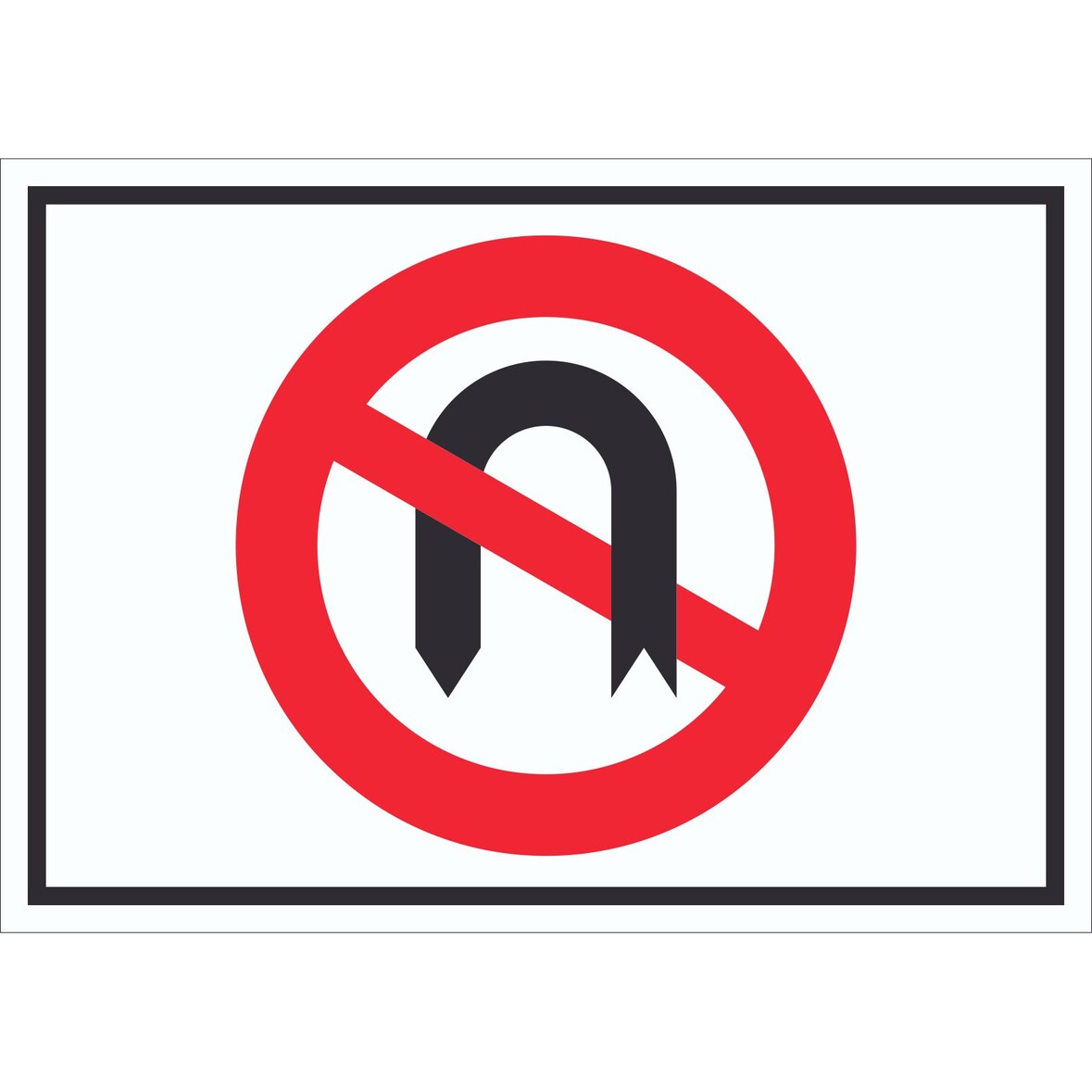 Wendeverbot Symbol Schild A3 Rückseite selbstklebend