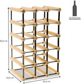 thumbnail of PROREGAL Modulares Weinregal VINOTECA MOD METAL | HxBxT 52,5x32,5x24,5cm | 3x5 Flaschen | Massives Kiefernholz | Braun geölt | Flaschenregal