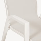 thumbnail of Poltrona de exterior, encosto alto, Alumínio e têxtil, Branco envelhecido, 112x65x56