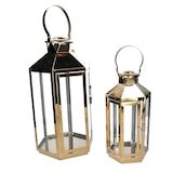 thumbnail of Vacchetti Set di 2 lanterne in metallo oro