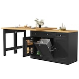 thumbnail of Bartische MDF Schwarz 120-200x40x76 cm ausziehbar mit Schublade