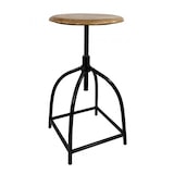 thumbnail of Drehhocker Barhocker Hocker Drehstuhl höhenverstellbar Massivholz Sitz Metall Gestell : schwarz matt - tabacco