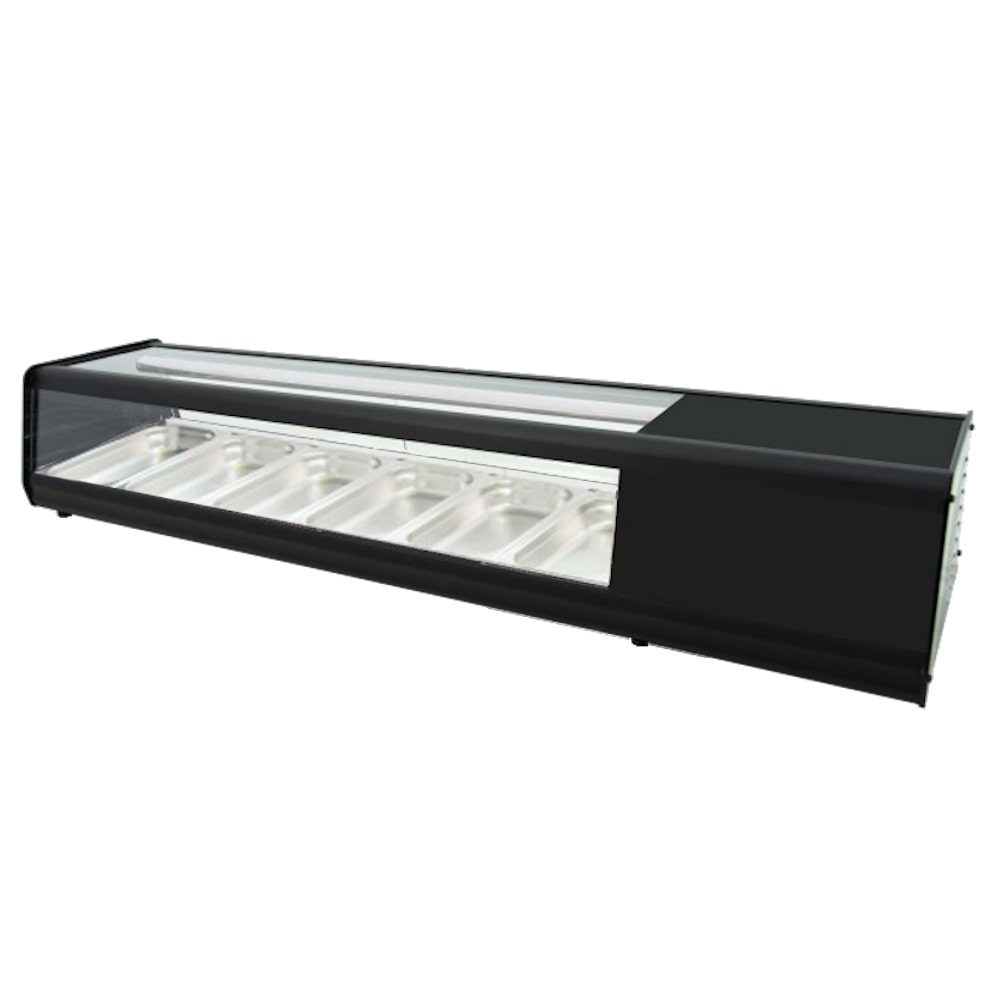 Vitrina refrigerada para tapas com 4 gn 1/3 vidro reto - 1455x400x300 mm - 160 W 230/1V - 13R68144 Eurast