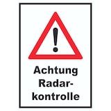 thumbnail of Achtung Radarkontrolle Schild A6 (105x148mm)