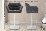 thumbnail of CHEFGASTRO 2er Set Barhocker PHILADELPHIA Stoff Weiß HxBxT 88x64x45cm Stoff Titangrau Barstuhl