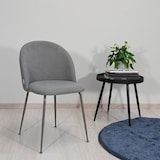 thumbnail of Set aus 2 Innenstühlen aus Cordsamt mit Metallbeinen, gepolstert, ideal für Küche, Esszimmer, Bar oder Restaurant – Sara – Mittelgrau/Taupe