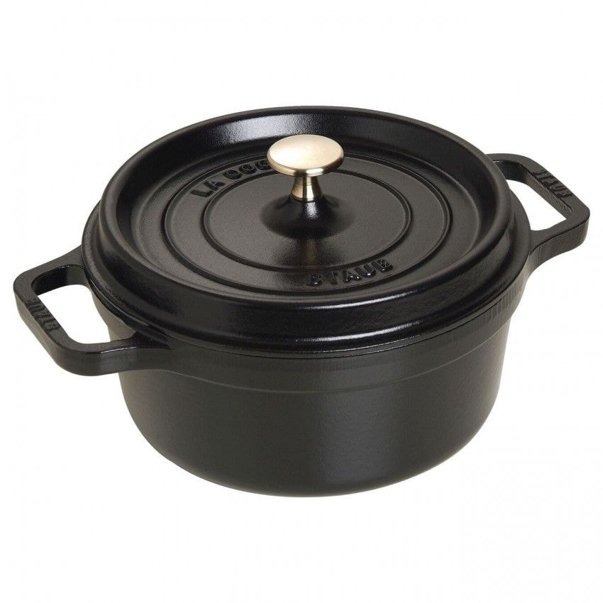 Cocotte Redonda Staub De 34 Cm, 12.6 L, Color Negro