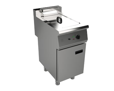 METRO Professional Freidora eléctrica GESDF1021, de instalación independiente, acero inoxidable, 70 x 40 x 95,8 cm, 21 litros, 15 kW, 400 V, plata