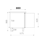 thumbnail of Koelwerkbank | 428L | 2 Deuren (EN600x400) | +2°C/+8°C | Geforceerd | 0.34kW | 1510x800x860(h)mm